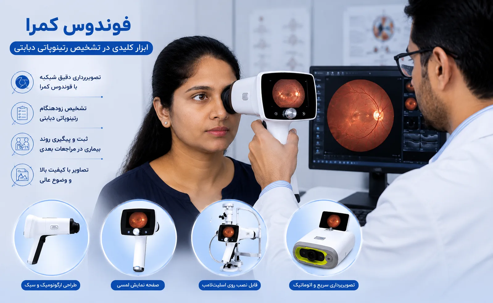 Rhetinopathy fundus camera